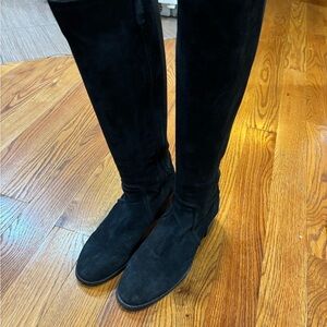 Aquatalia Black Suede Knee-high Boots